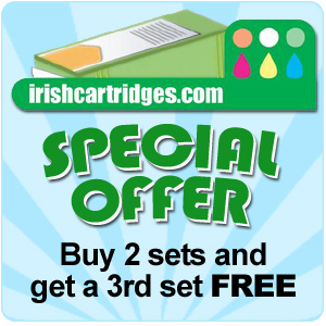 Buy two full sets of cartridges for your printer and we'll send you a third set FREE!